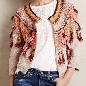 Moth Colorful Tassel Cardigan